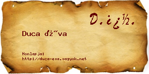 Duca Éva névjegykártya